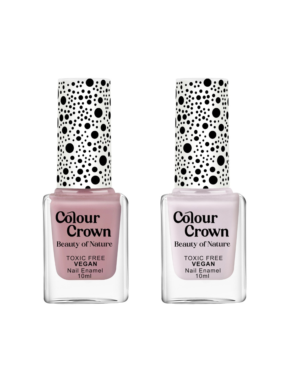 

CROWN Beauty Of Nature Set Of 2 Longwear Glossy Nail Polish- 10 ml Each - Soft Amour, Pink