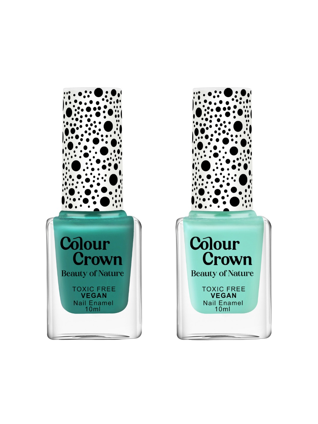 

CROWN Beauty Of Nature Set Of 2 Long Wear Glossy Nail Polish- 10 ml Each - Ocean Breeze, Green