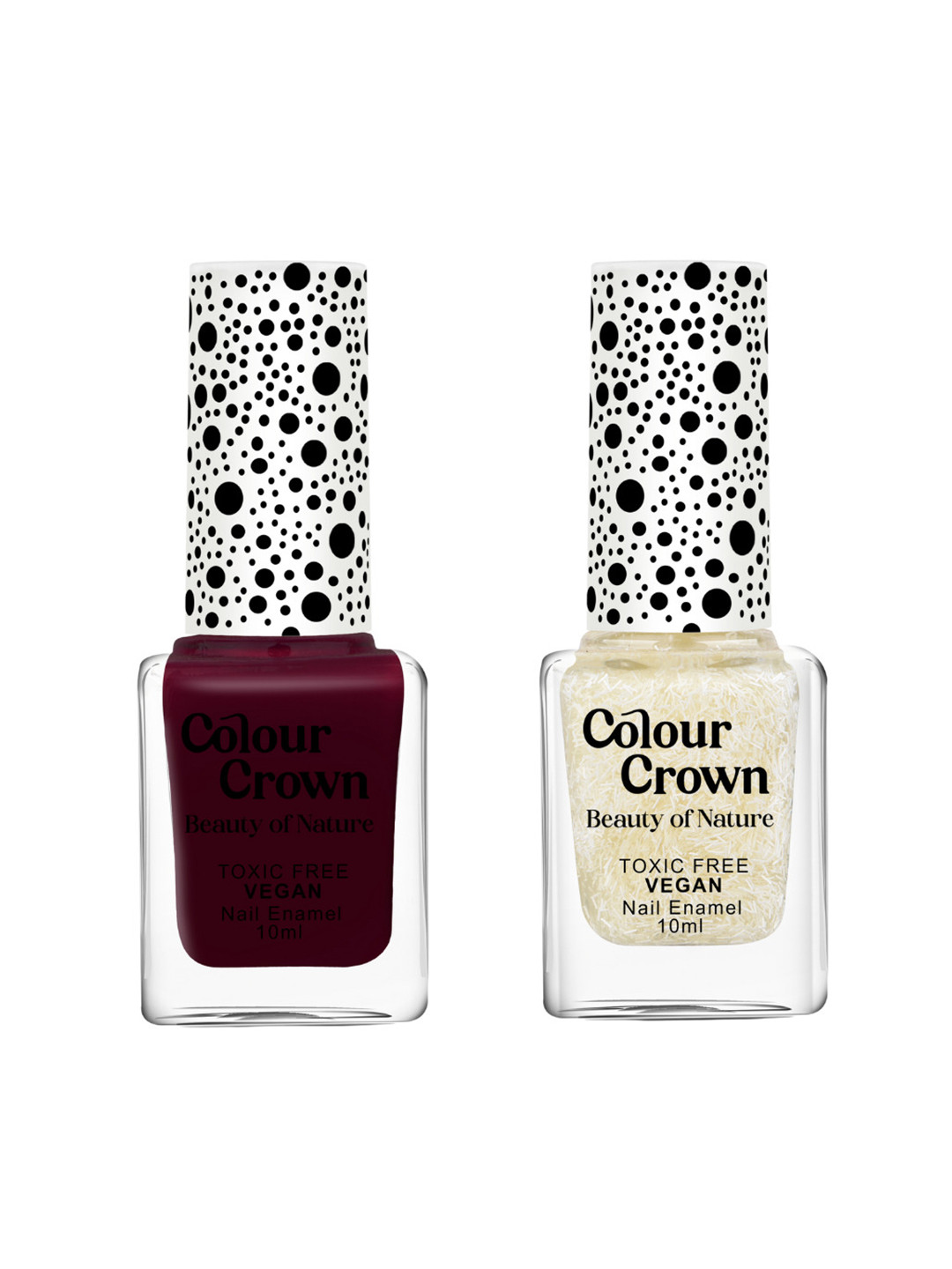 

CROWN Beauty Of Nature Set Of 2 Long Wear Glossy Nail Polish- 10 ml Each - Crimson Glow, Maroon