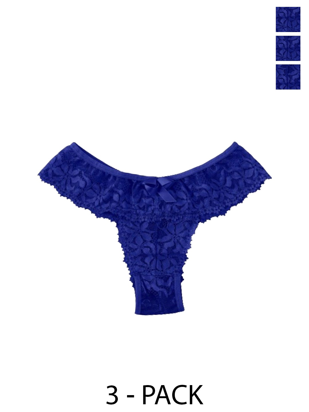 

SHREE GANESH FASHION Women Pack Of 3 Lace Bikini Briefs, Blue