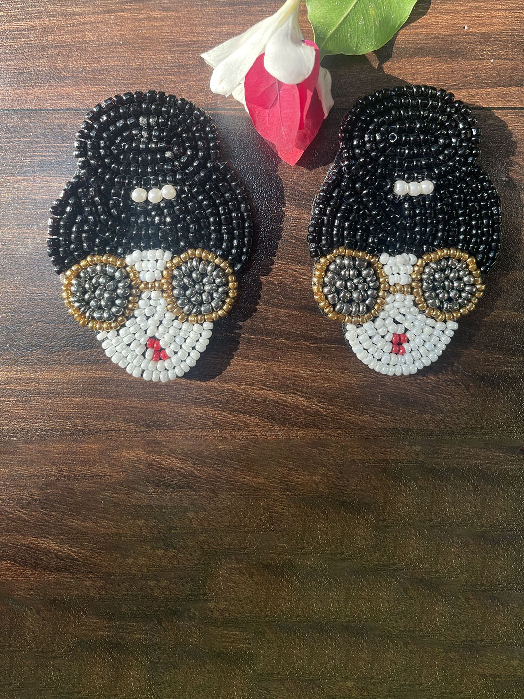 

MONI LIFESTYLE Artificial Beaded Quirky Shaped Drop Earrings, Black