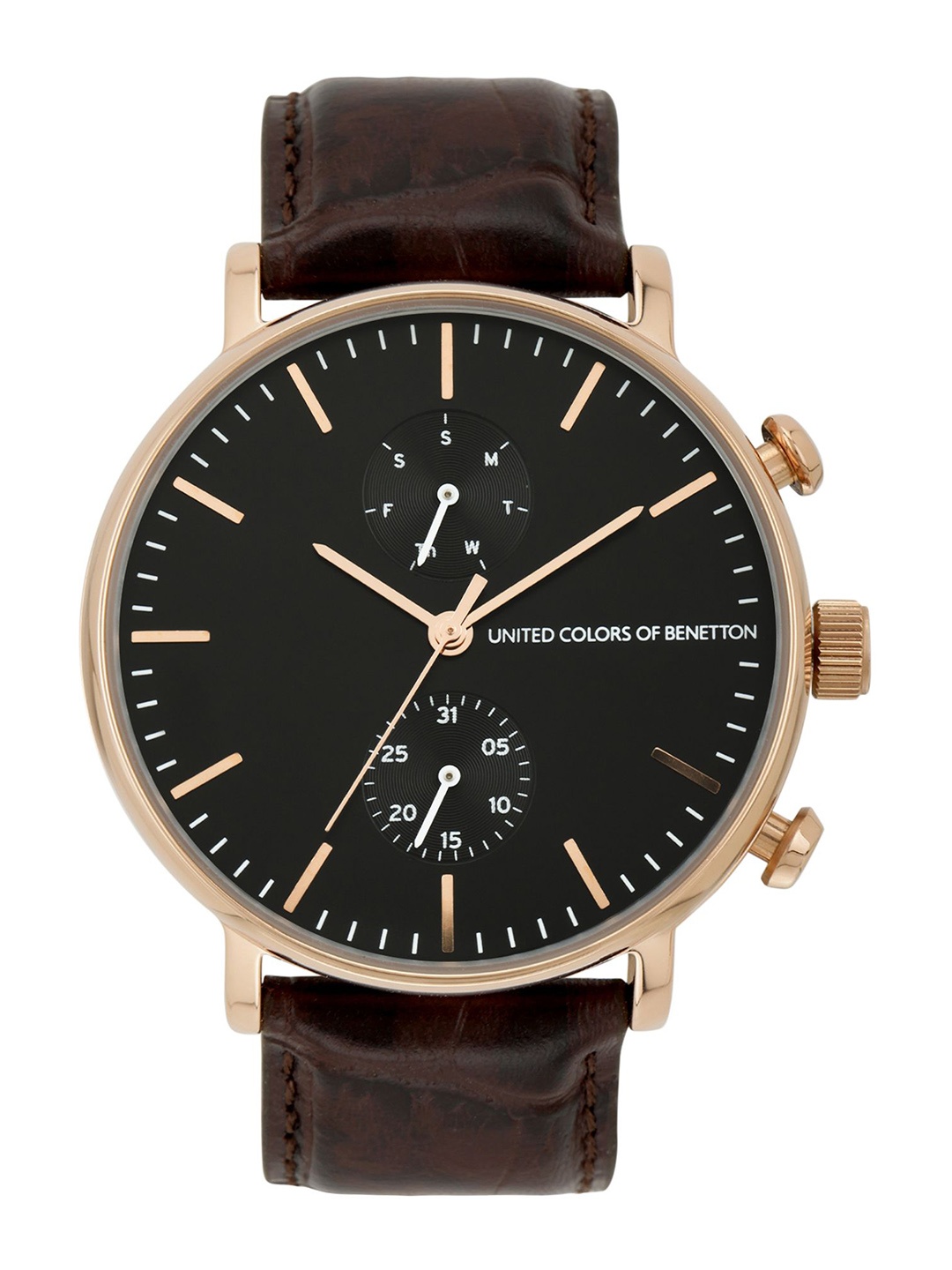 

United Colors of Benetton Men Leather Straps Analogue Watch UWUCG2201, Black