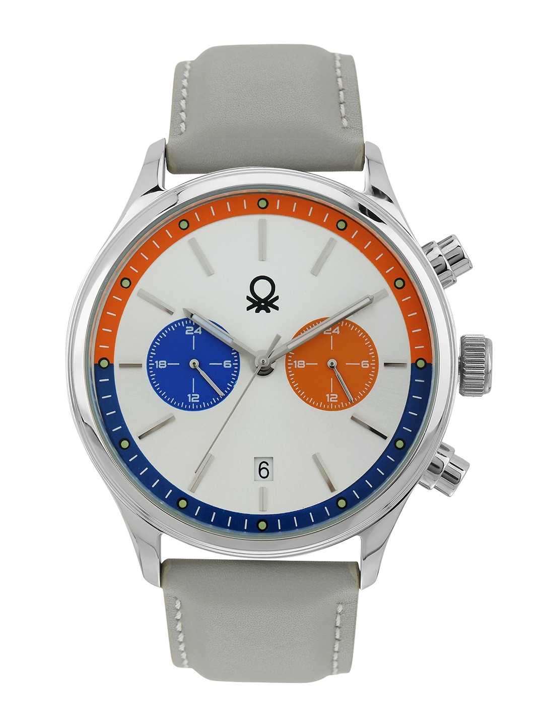 

United Colors of Benetton Men Dial & Leather Straps Analogue Watch UWUCG2400, Silver