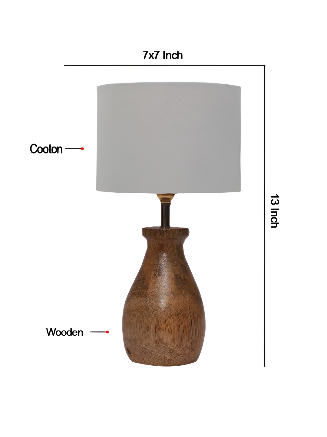 

Aura Grey & Brown Cylinder Shaped Wooden Table Lamp