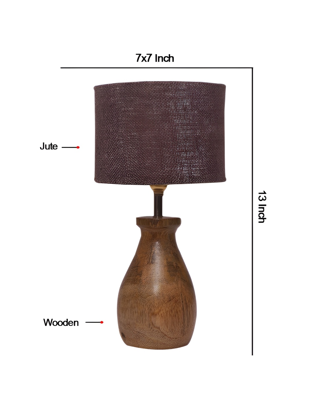 

Aura Brown Cylinder Shaped Wooden Table Lamp