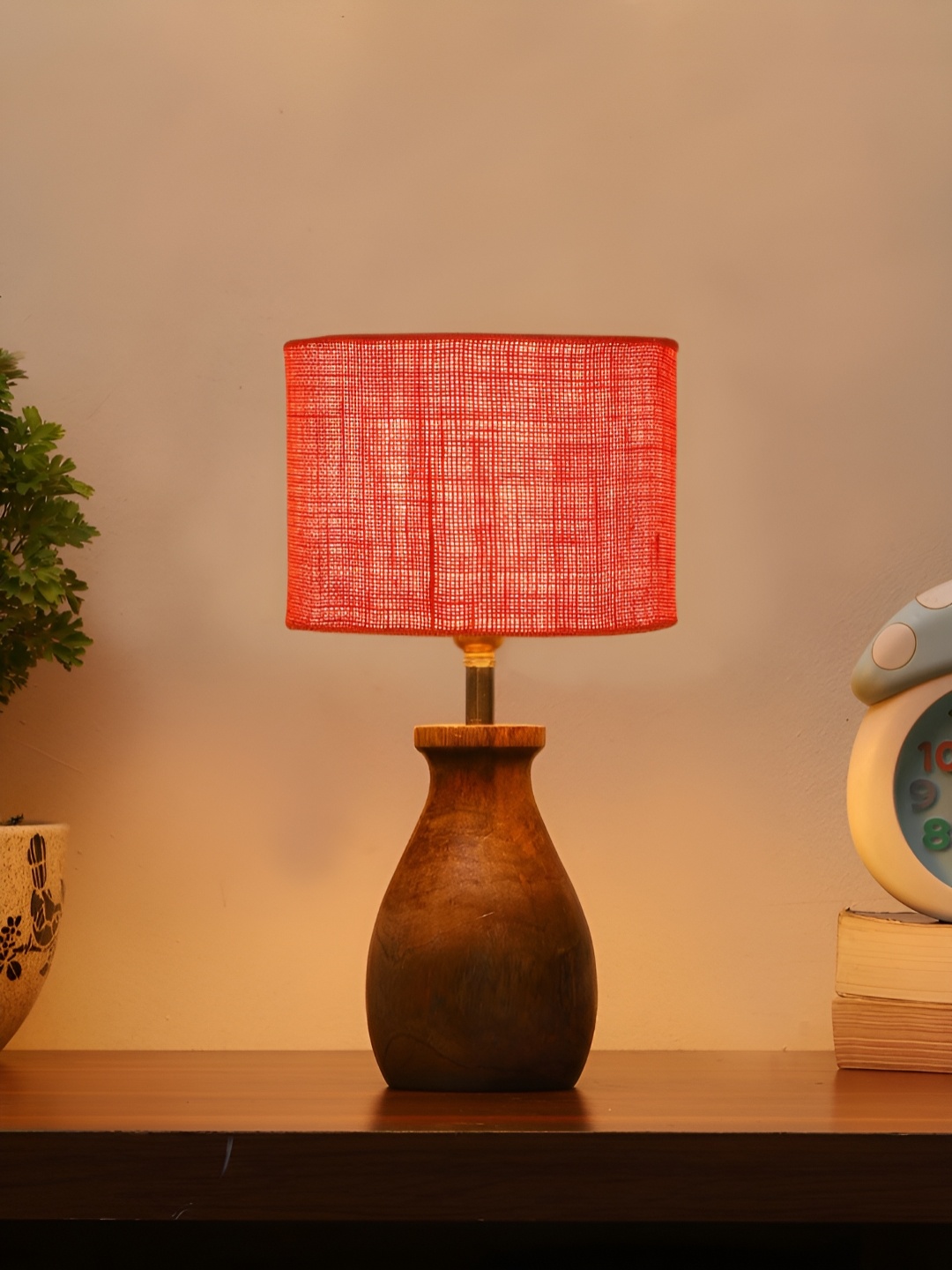

Aura Orange Wood Traditional Abstract Shaped Table Lamp