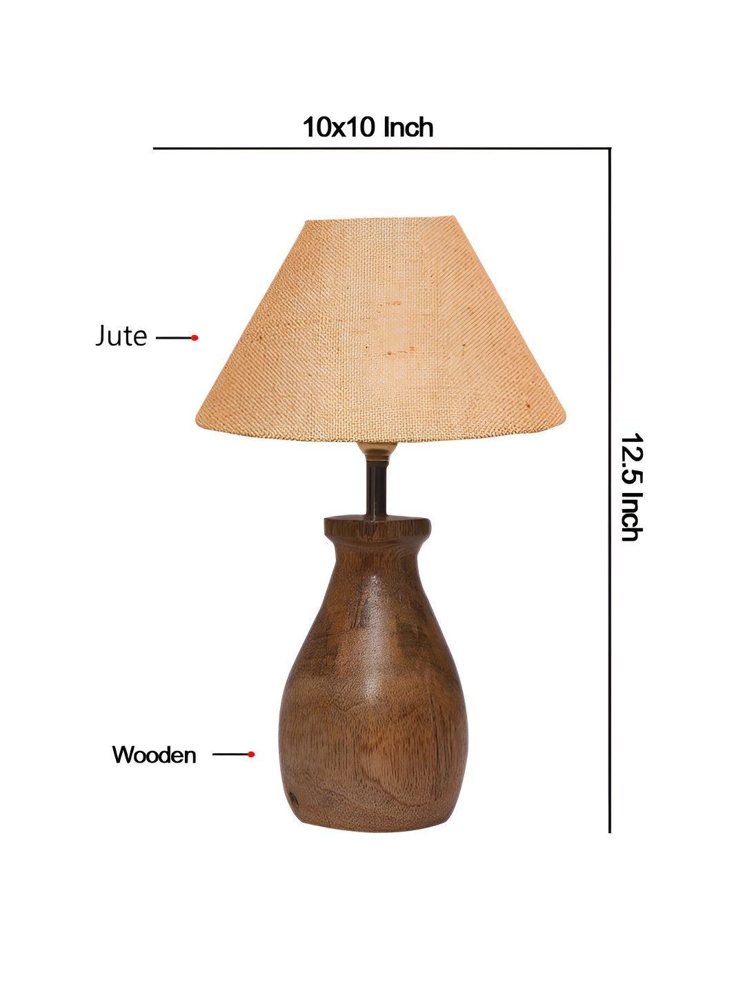 

Aura Beige and Brown Wooden Frustum Shaped Table Lamp
