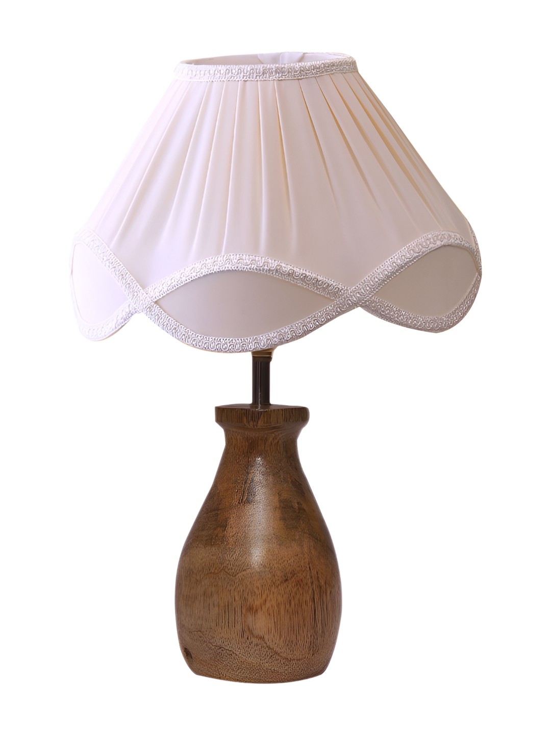 

Aura Off White Wood Traditional Abstract Shaped Table Lamp