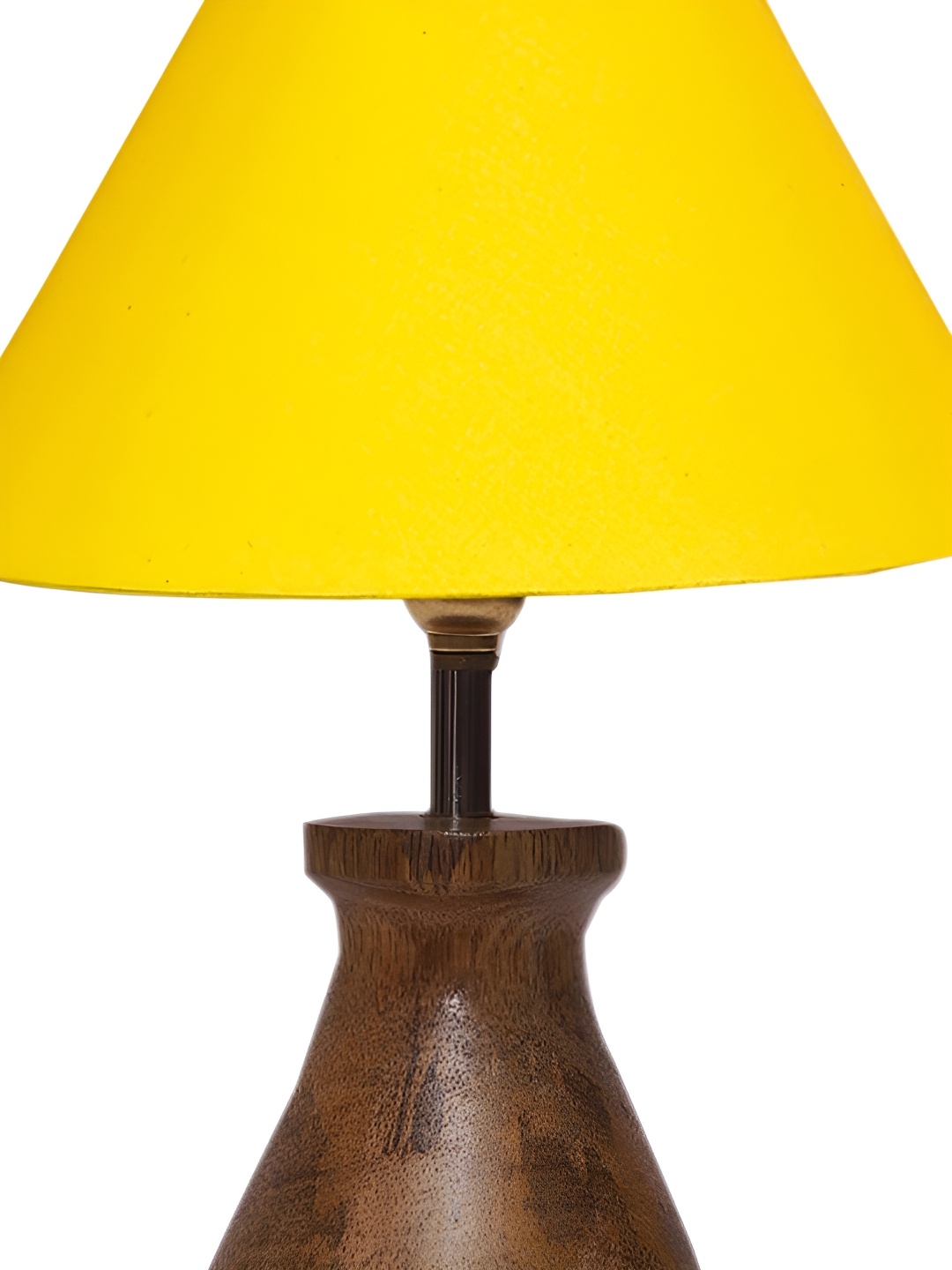 

Aura Yellow & Brown Frustum Shaped Wooden Table Lamp