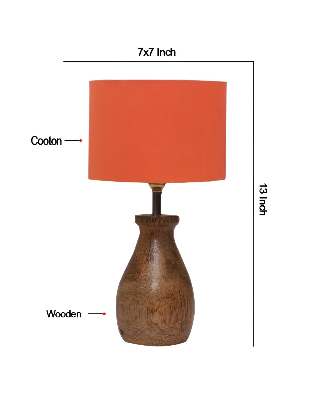 

Aura Orange & Brown Cylinder Shaped Wooden Table Lamp