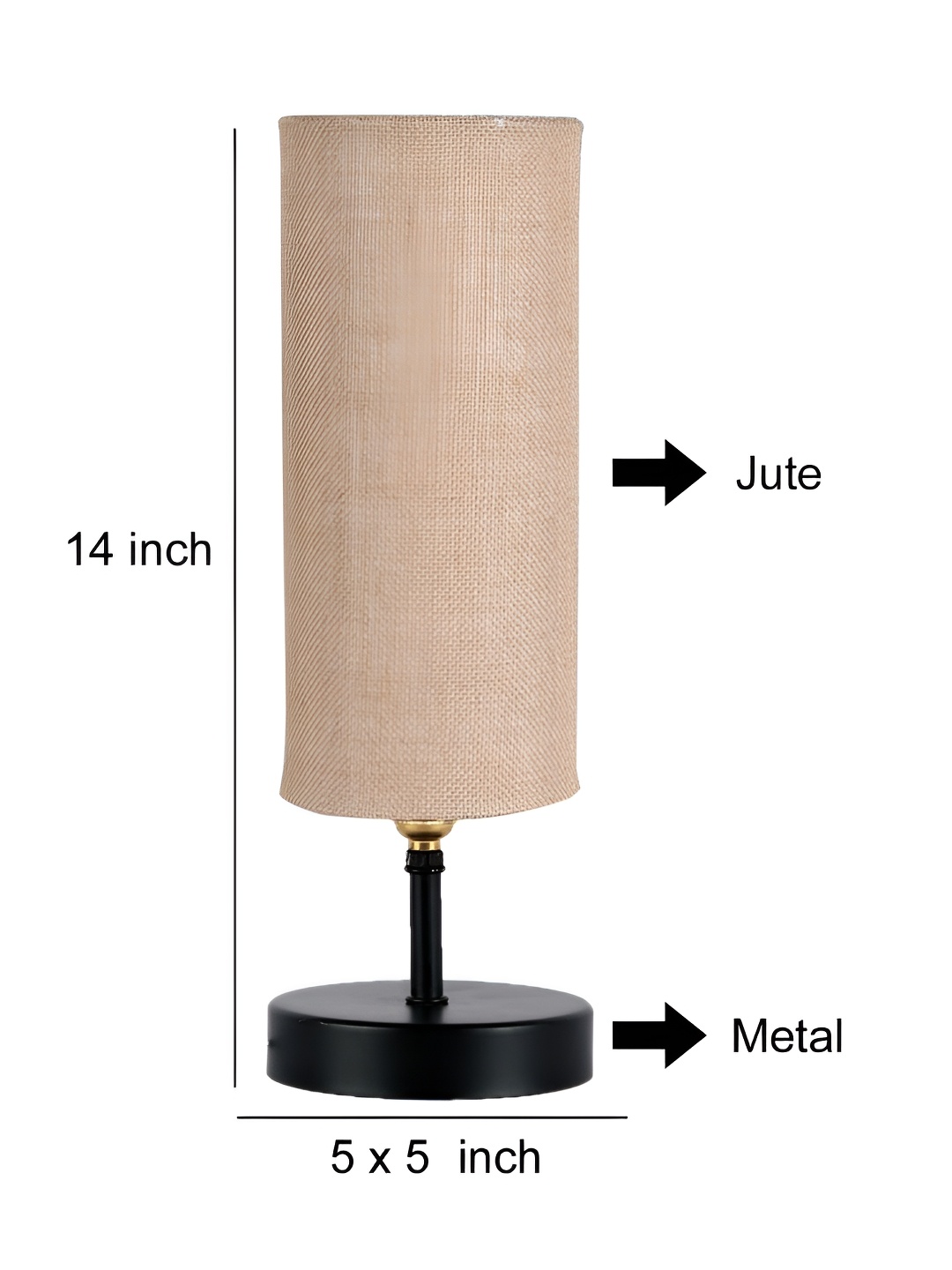 

Aura Beige & Black Cylinder Shaped Wooden Table Lamp