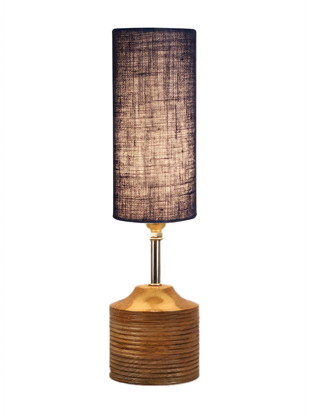 

Aura Blue & Brown Cylinder Shaped Wooden Table Lamp