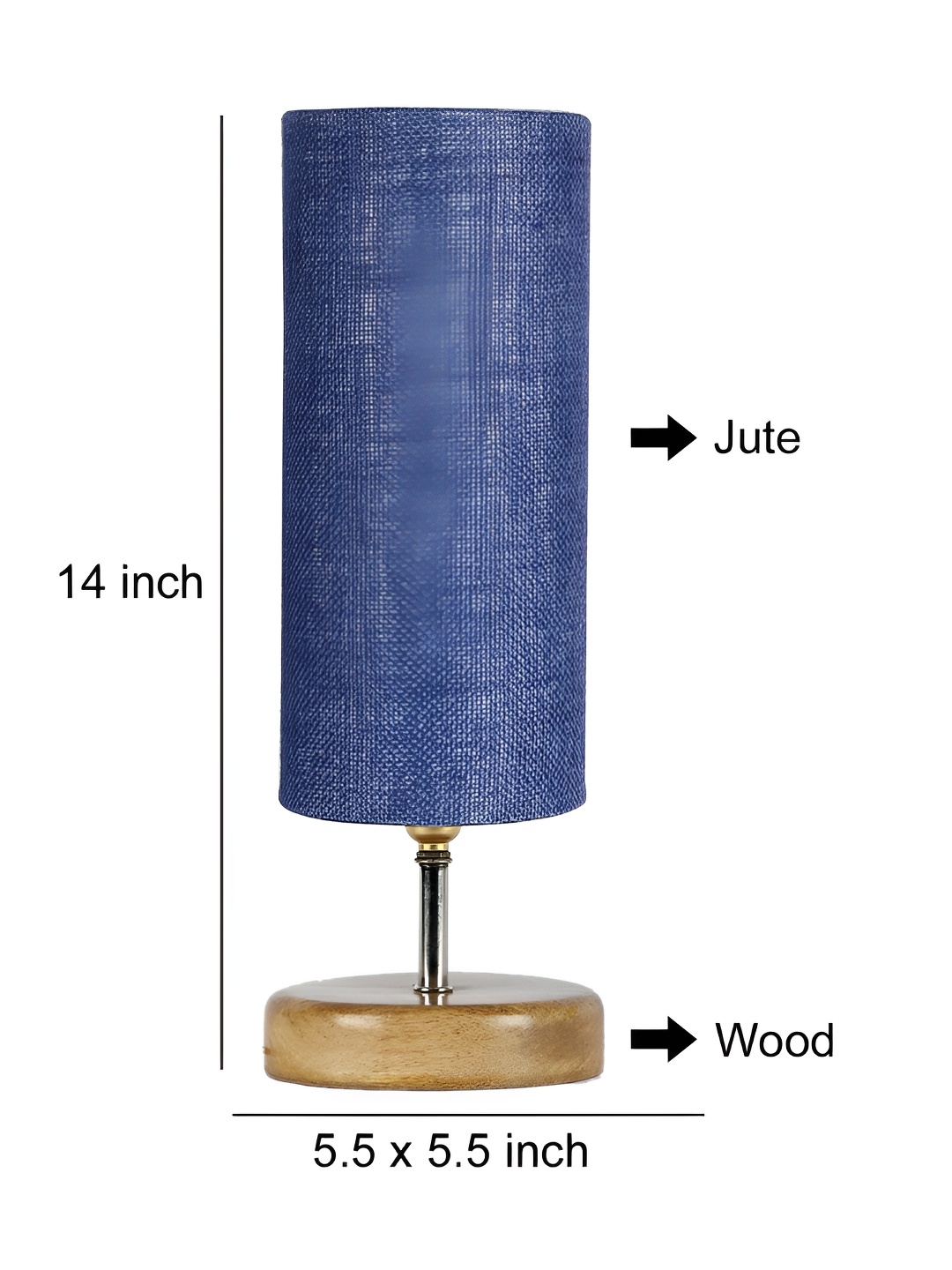 

Aura Blue & Brown Cylinder Shaped Wooden Table Lamp