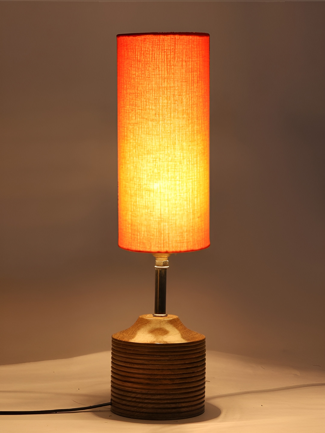 

Aura Orange Wood Traditional Abstract Shaped Table Lamp