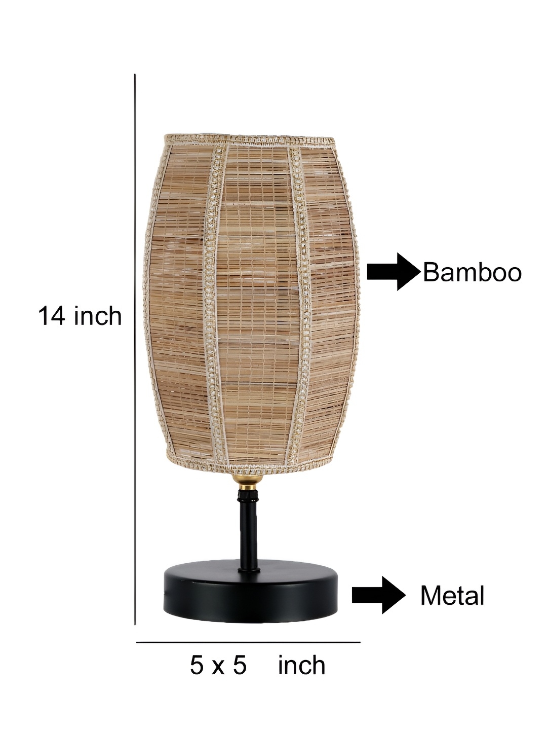 

Aura Beige & Black Abstract Shaped Wooden Table Lamp