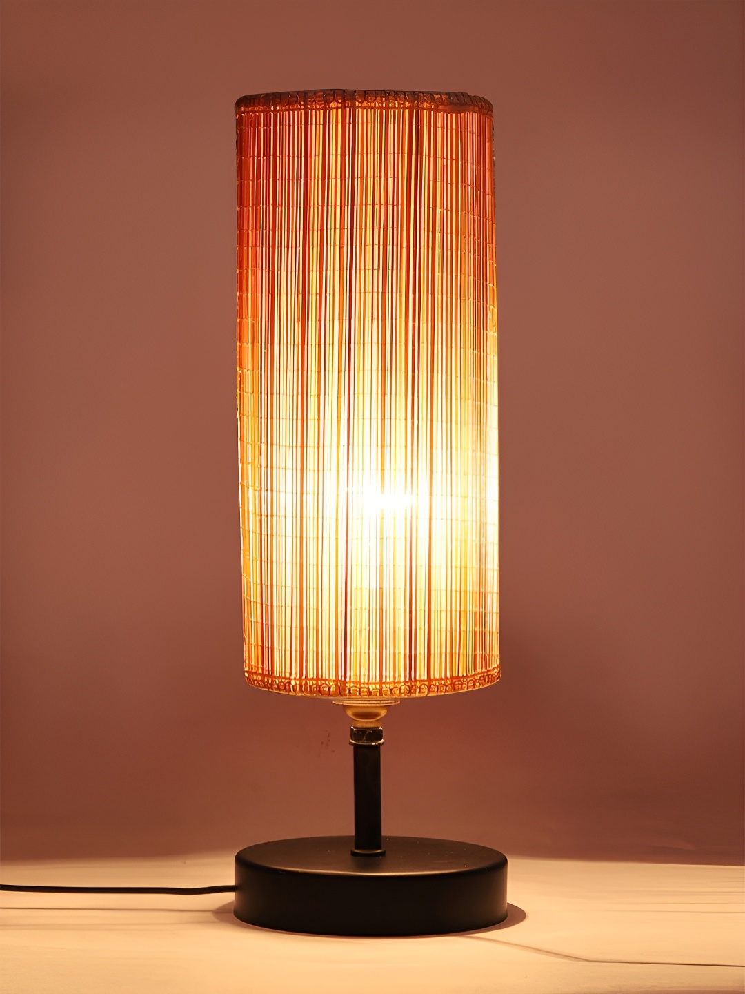 

Aura Beige Wood Traditional Cylindrical Shaped Table Lamp