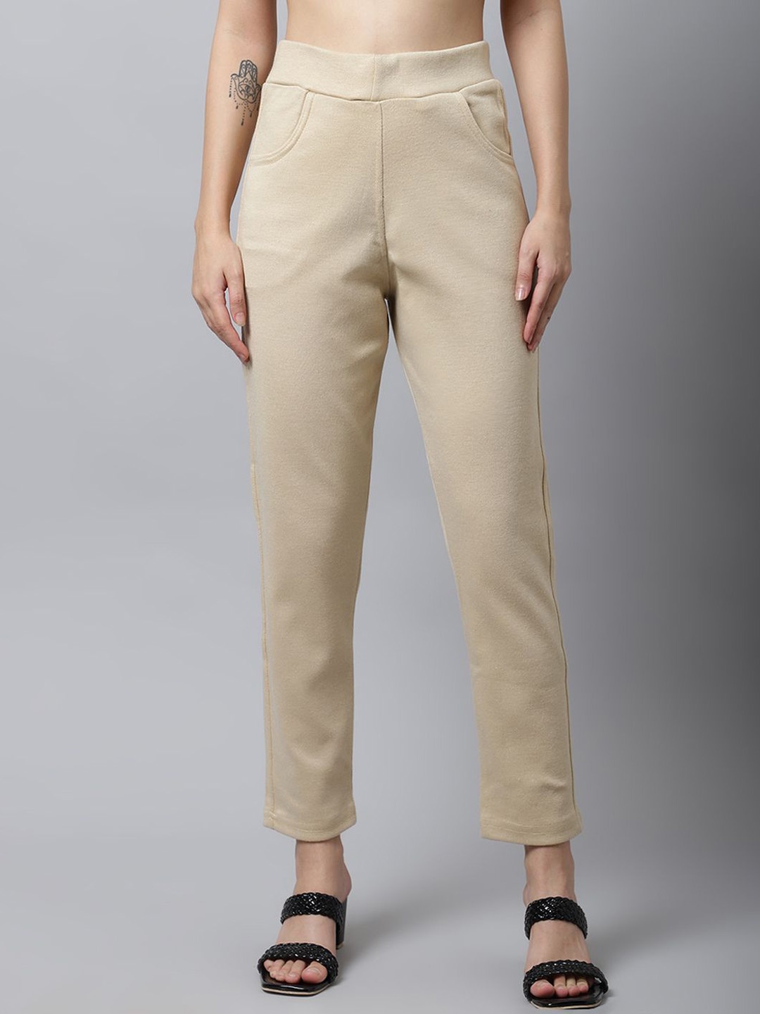 

Valles365 by S.C. Women Solid Plus Woolen Jeggings, Beige