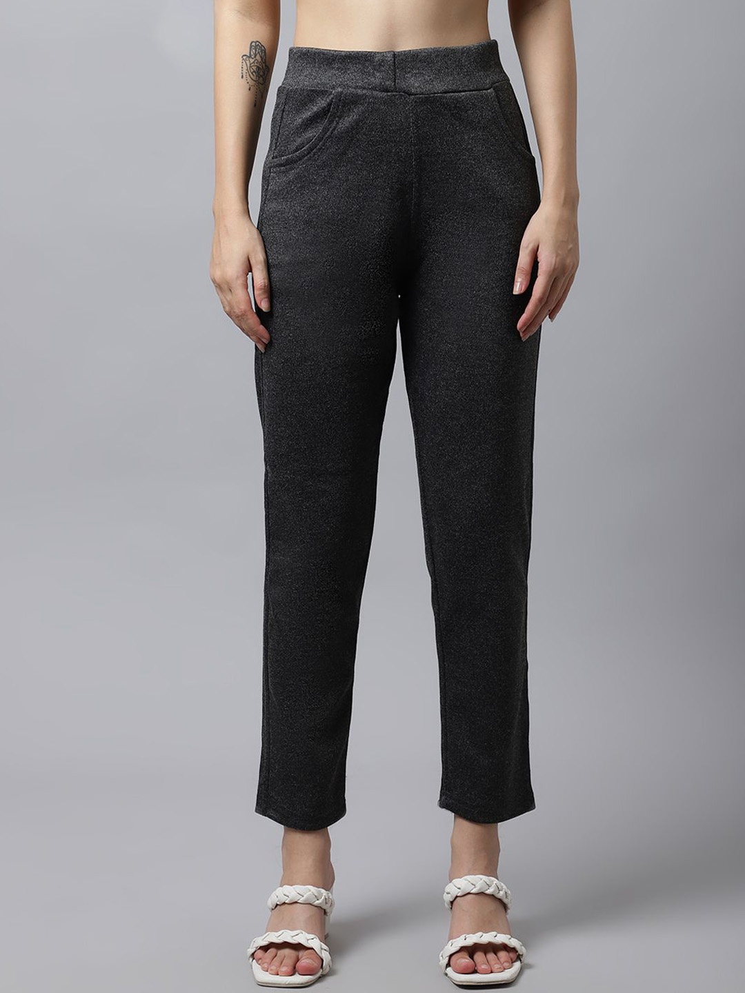 

Valles365 by S.C. Women Solid Plus Woolen Jeggings, Grey