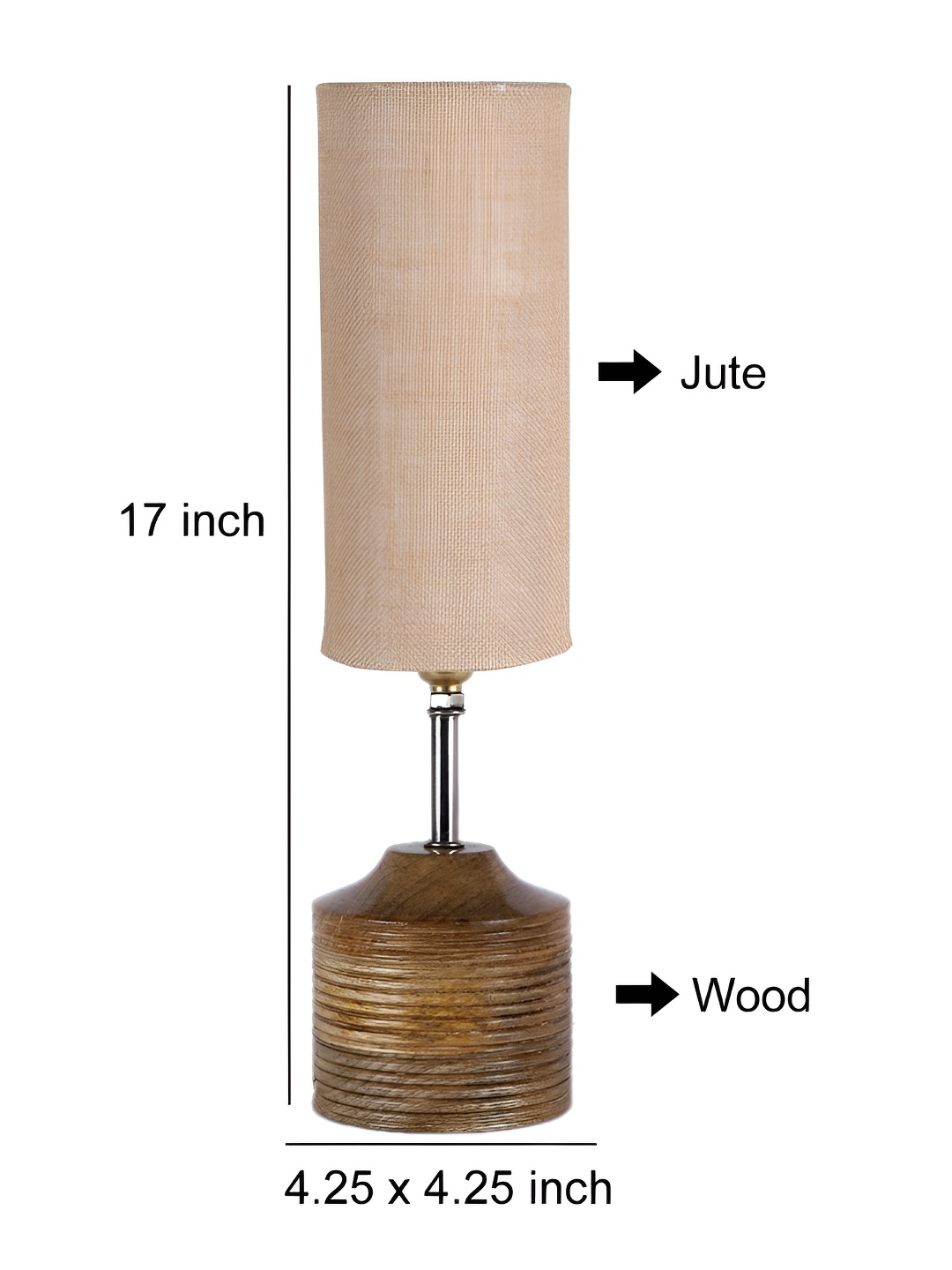 

Aura Beige & Brown Cylinder Shaped Wooden Table Lamp