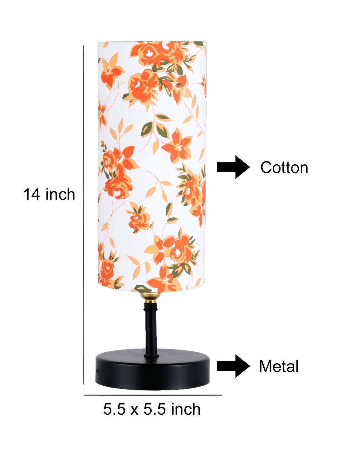 

Aura White Printed Wood Traditional Cylindrical Shaped Table Lamp