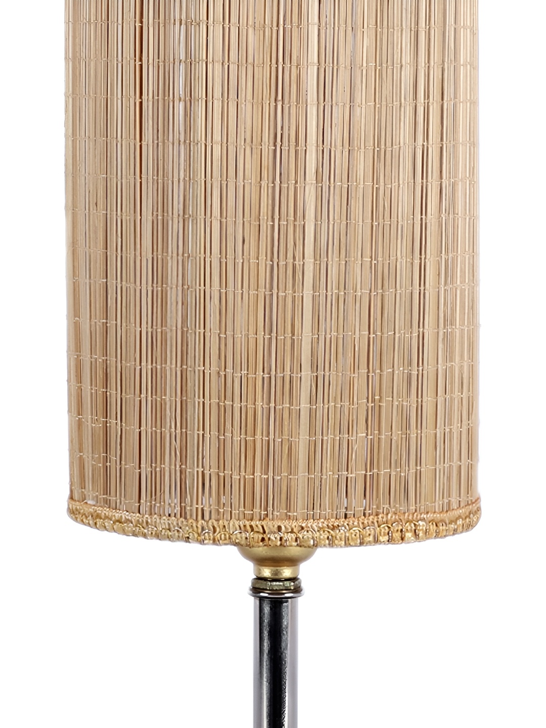 

Aura Beige & Brown Textured Cylinder Shaped Wooden Table Lamp