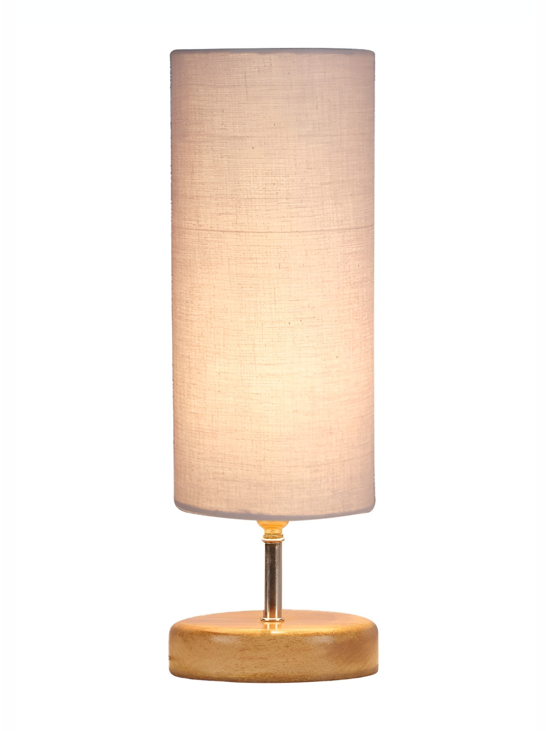 

Aura Grey & Brown Cylinder Shaped Wooden Table Lamp