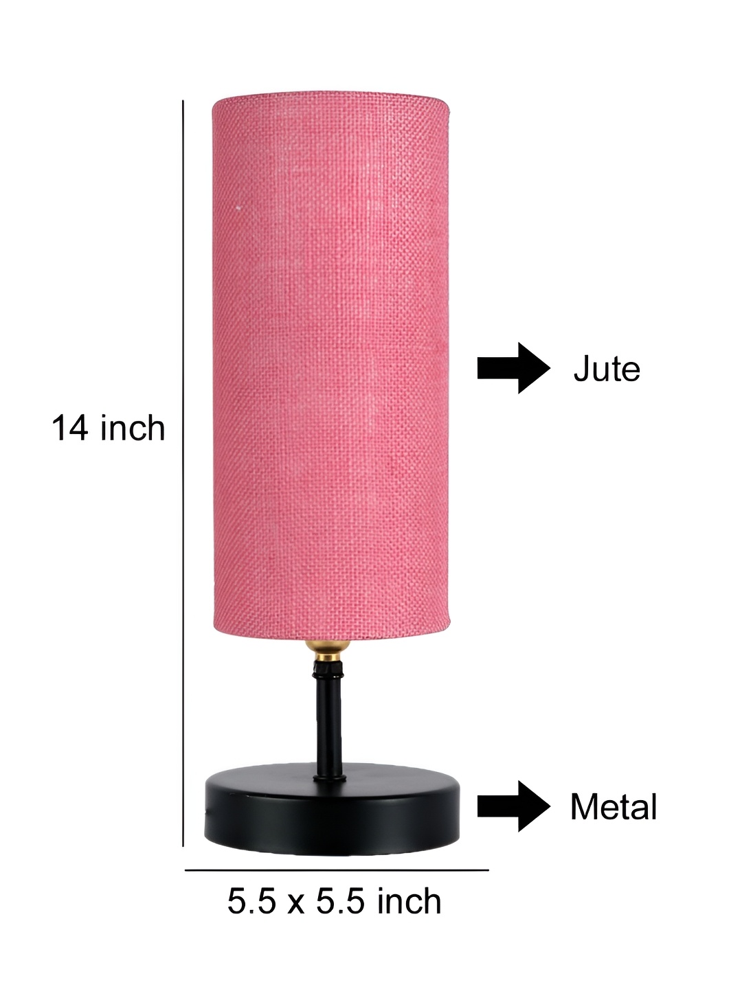 

Aura Pink & Black Textured Cylinder Shaped Wooden Table Lamp