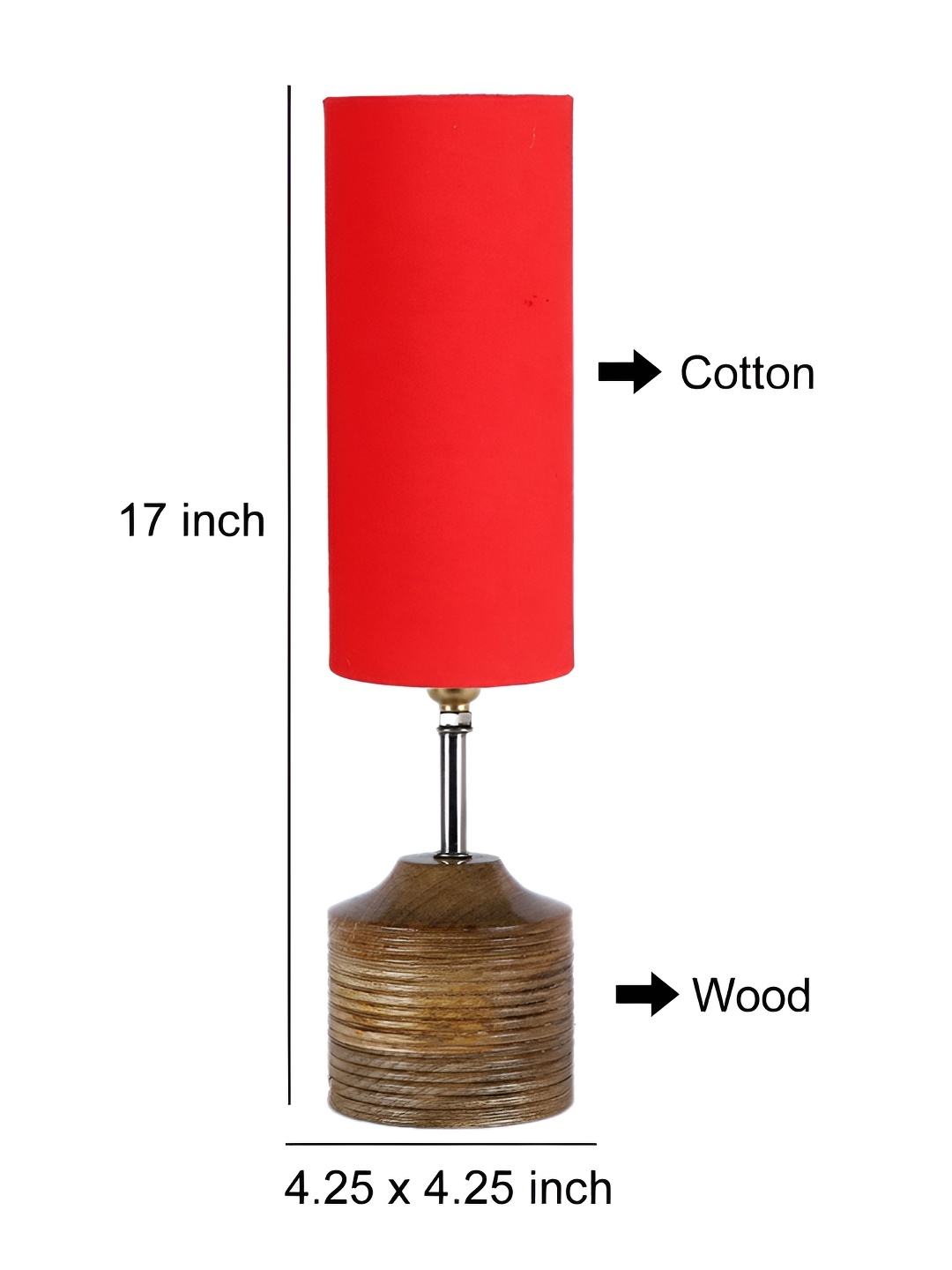 

Aura Red Wood Traditional Abstract Shaped Table Lamp