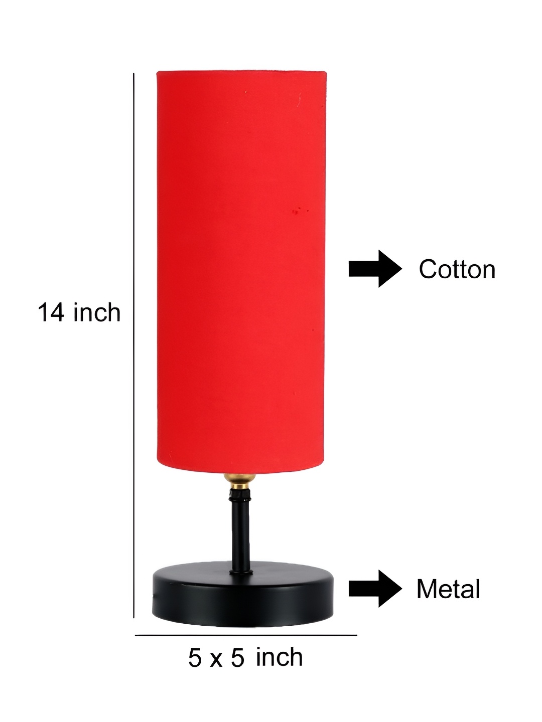 

Aura Red & Black Cylinder Shaped Wooden Table Lamp