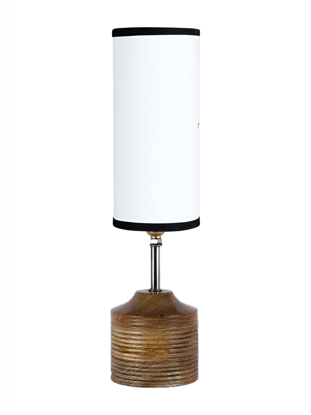 

Aura White and Brown Wooden Cylinder Table Lamp