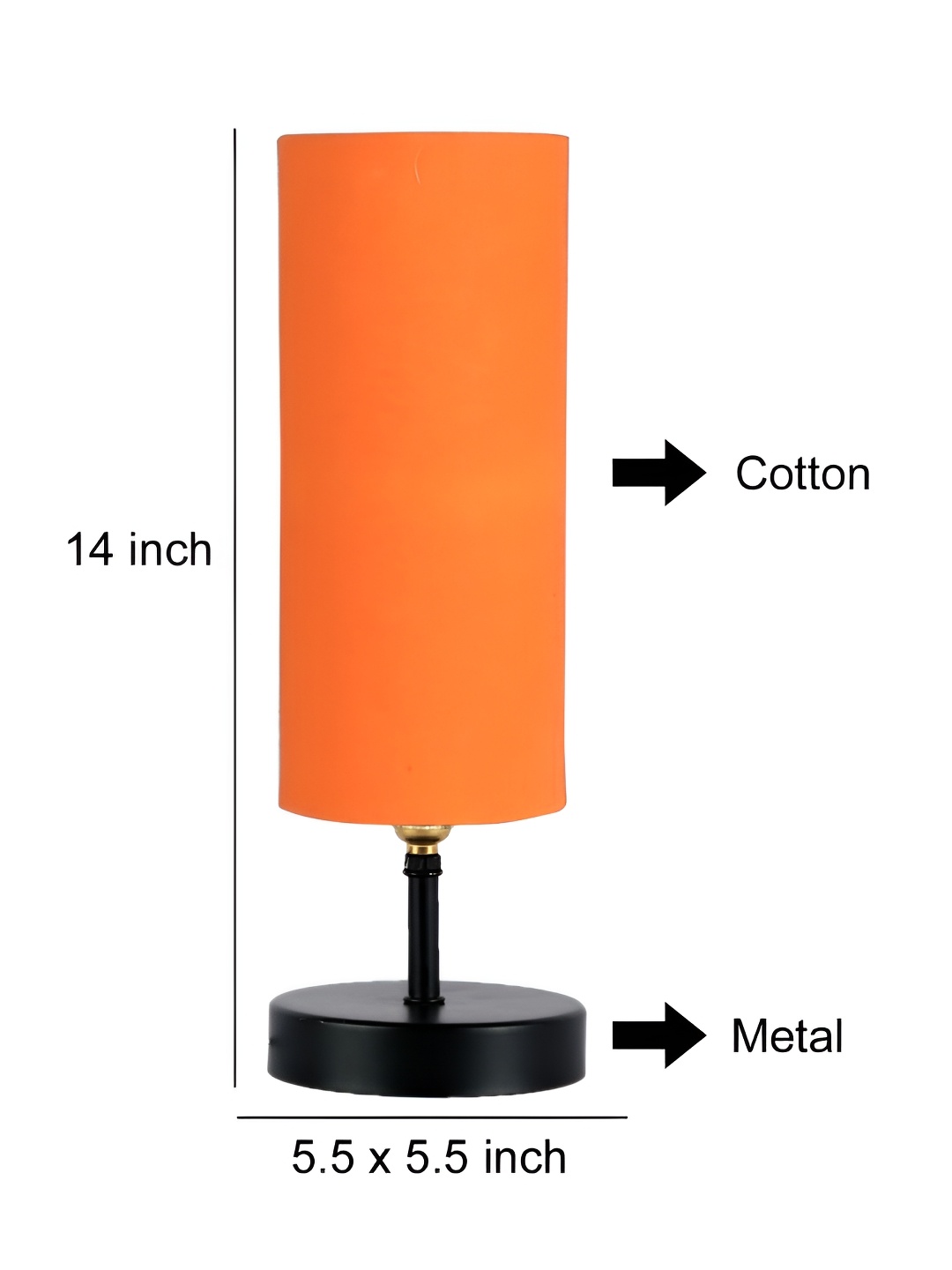 

Aura Orange & Black Cylinder Shaped Wooden Table Lamp