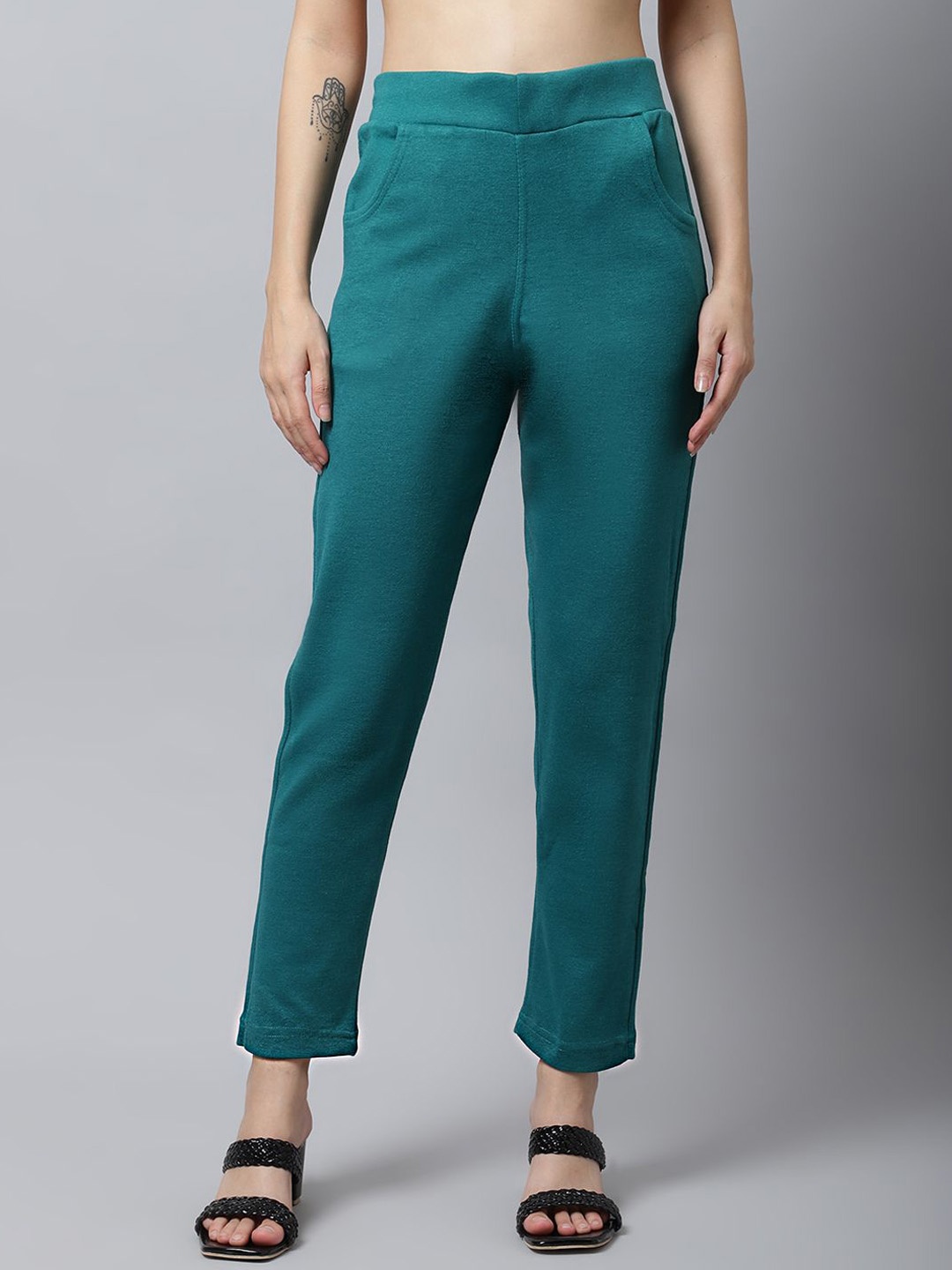 

Valles365 by S.C. Women Solid Plus Woolen Jeggings, Turquoise blue