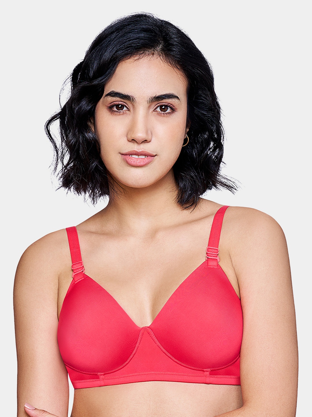 

Trylo MysticFit The Bra With Hidded Magic Super Stretch Lycra Padded Cups With Hidden Support, Coral