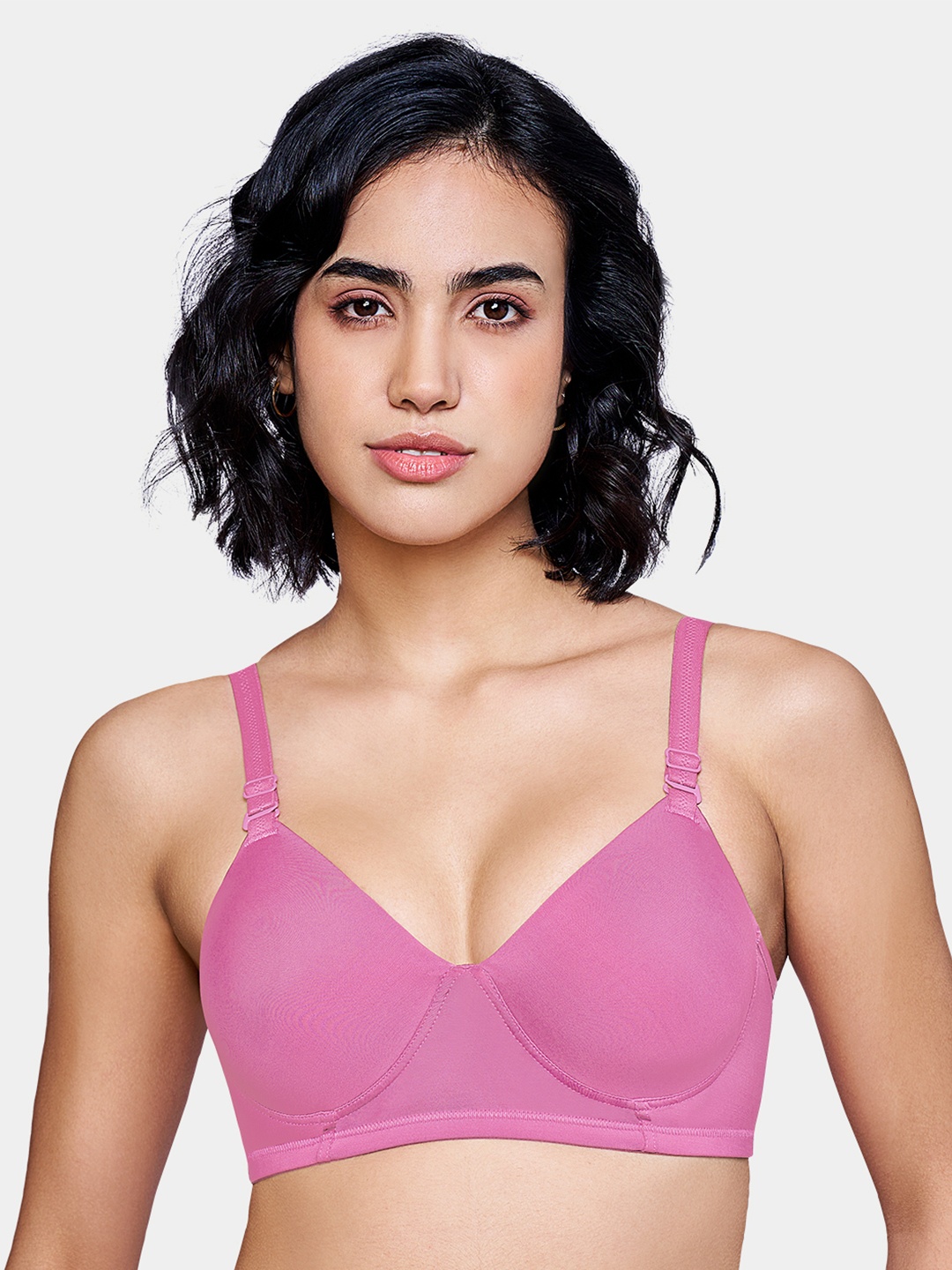 

Trylo MysticFit The Bra With Hidded Magic Super Stretch Lycra Padded Cups With Hidden Support, Pink