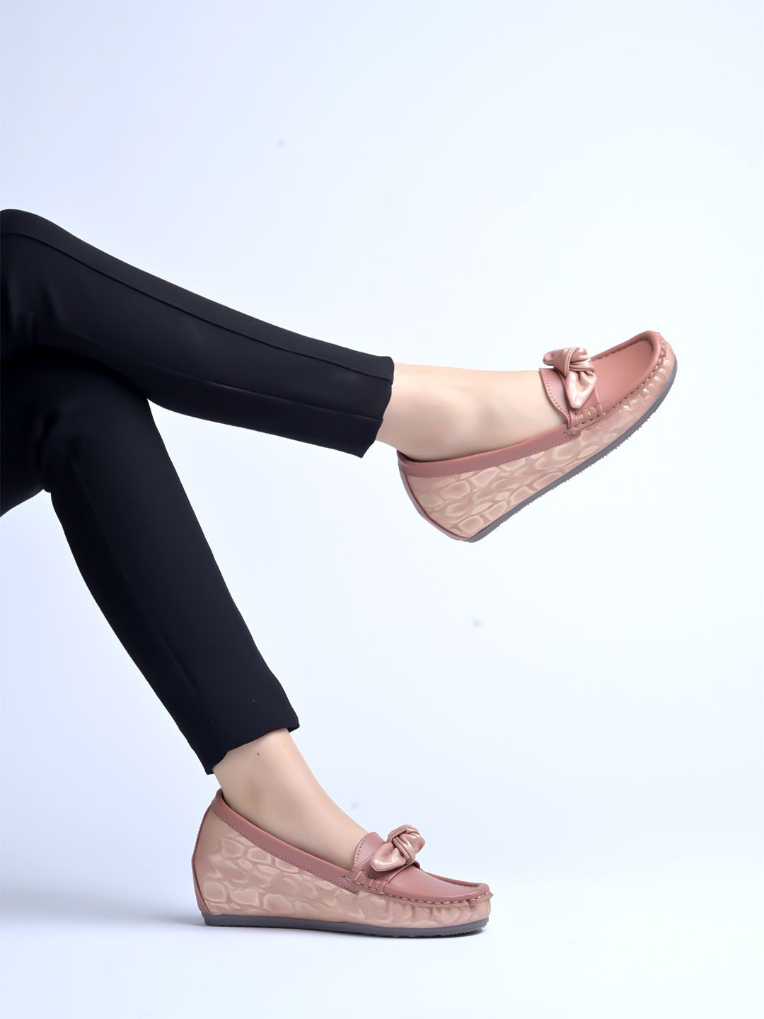 

Shoetopia Women Comfort Insole Lightweight Loafers, Peach