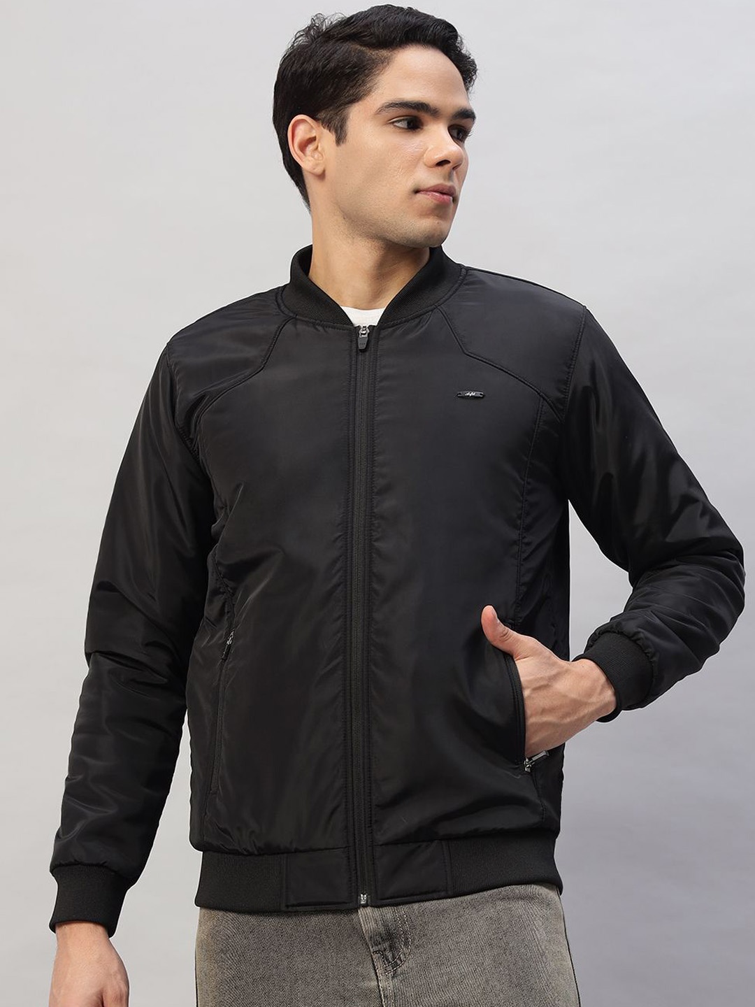 

AR-FIT Men Polyester Water Resistant Open Front Jacket, Black