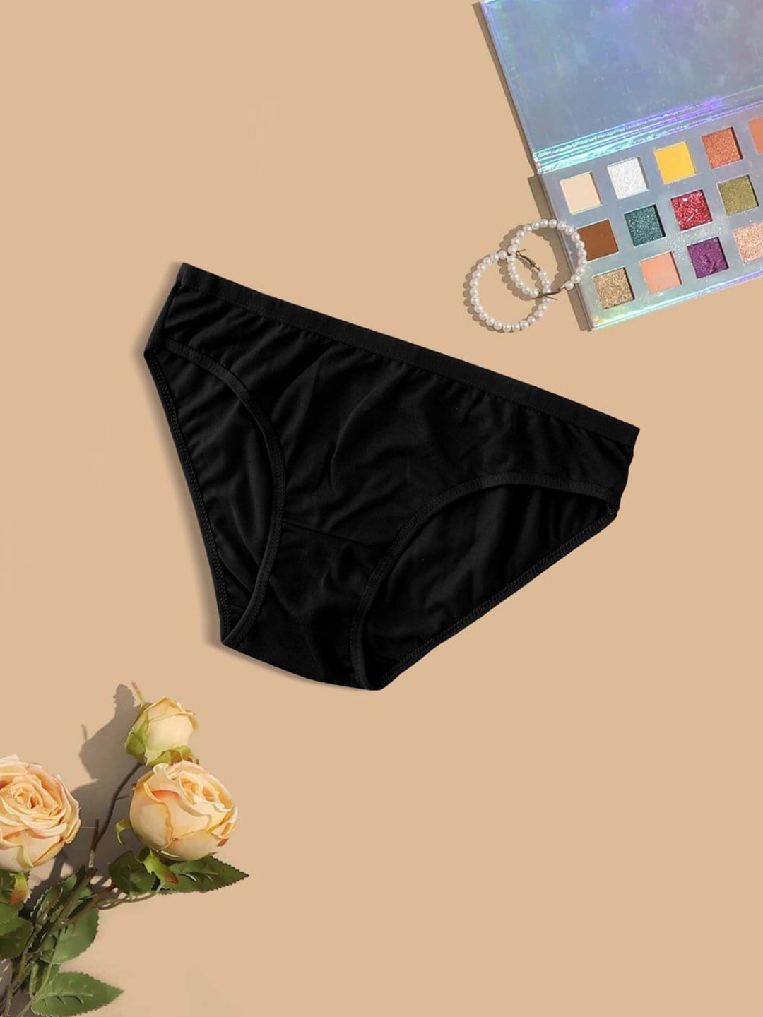 

SHREE GANESH FASHION Pack Of 2 Mid-Rise Basic Briefs UG-1003-BK-BL-02 S, Black