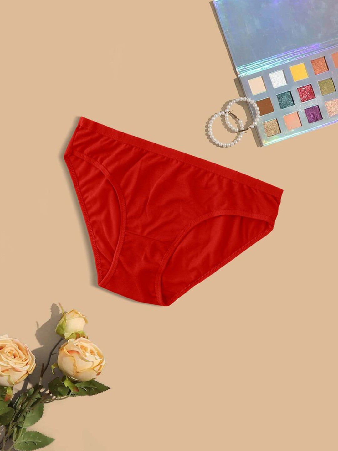 

SHREE GANESH FASHION Pack Of 3 Cotton Hipster Briefs UG-1003-BK-BL-RD-03 S, Red