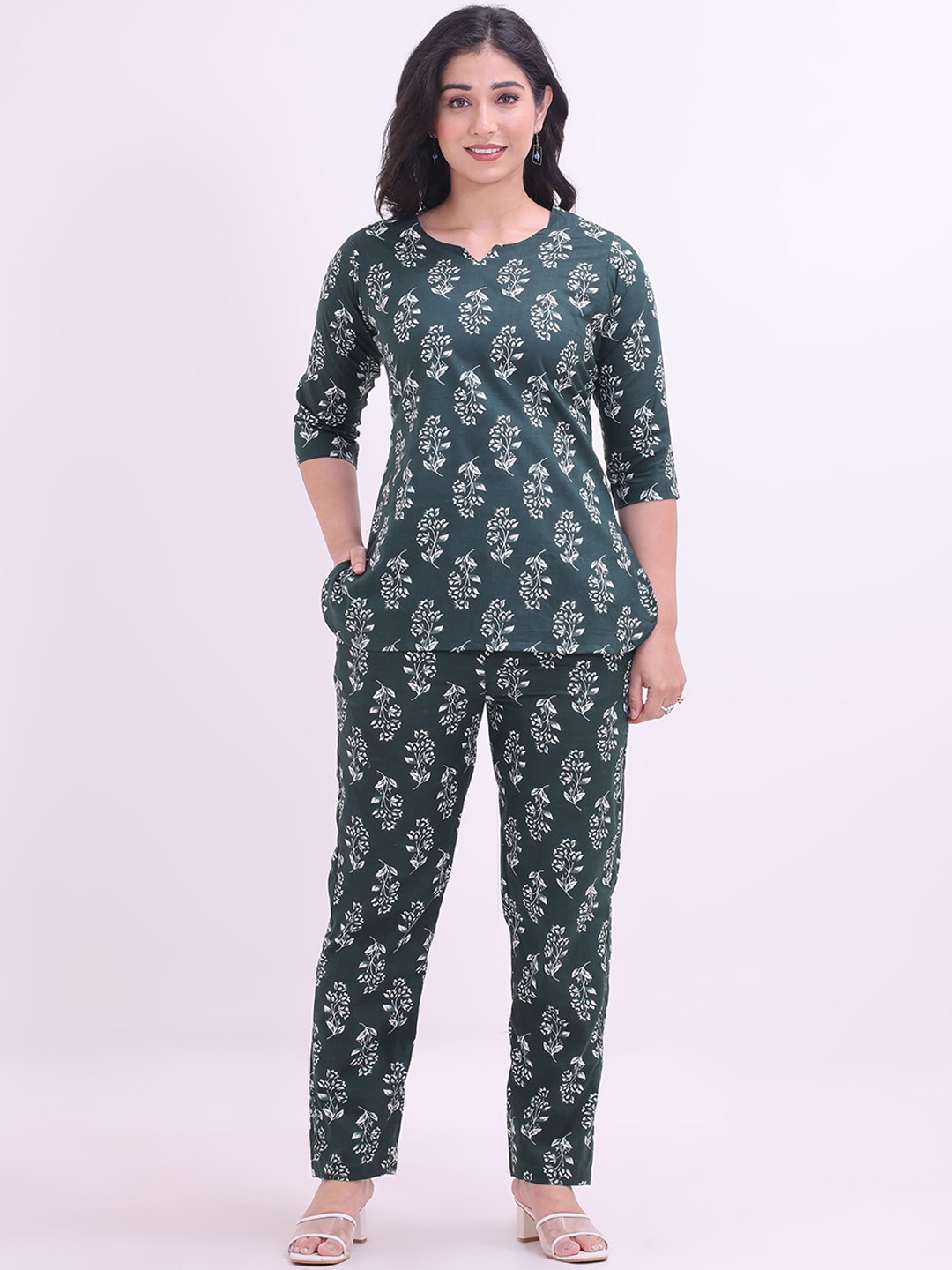 

Intizer Printed Tunic With Trousers, Green
