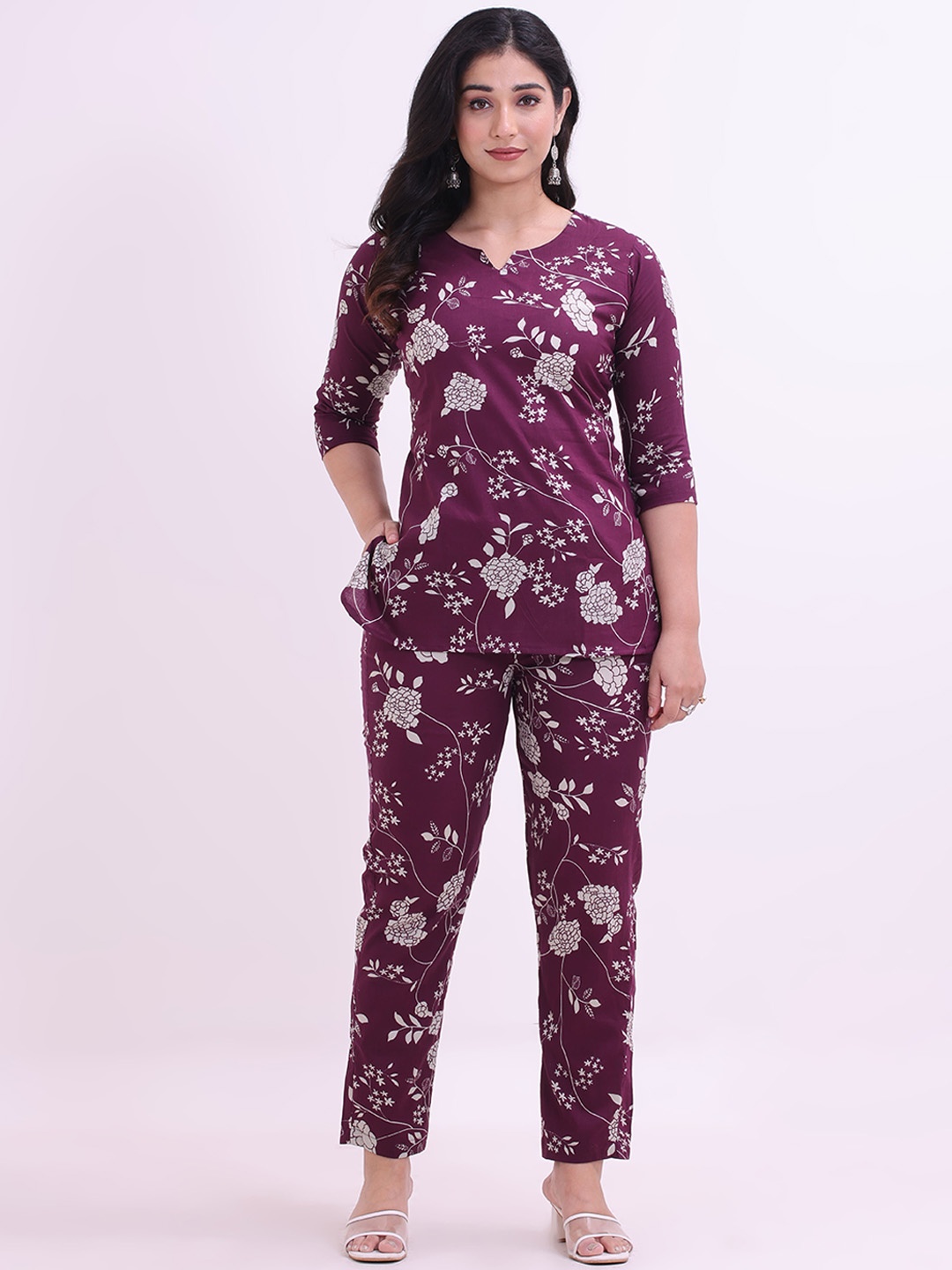 

Intizer Printed Tunic With Trousers, Purple