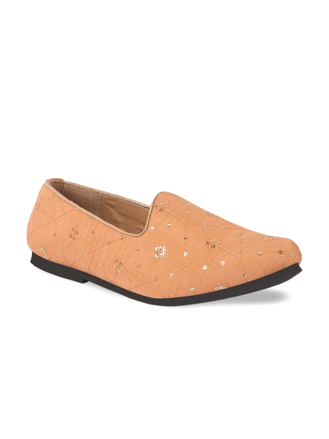 

FAUSTO Men Printed Mojaris, Orange