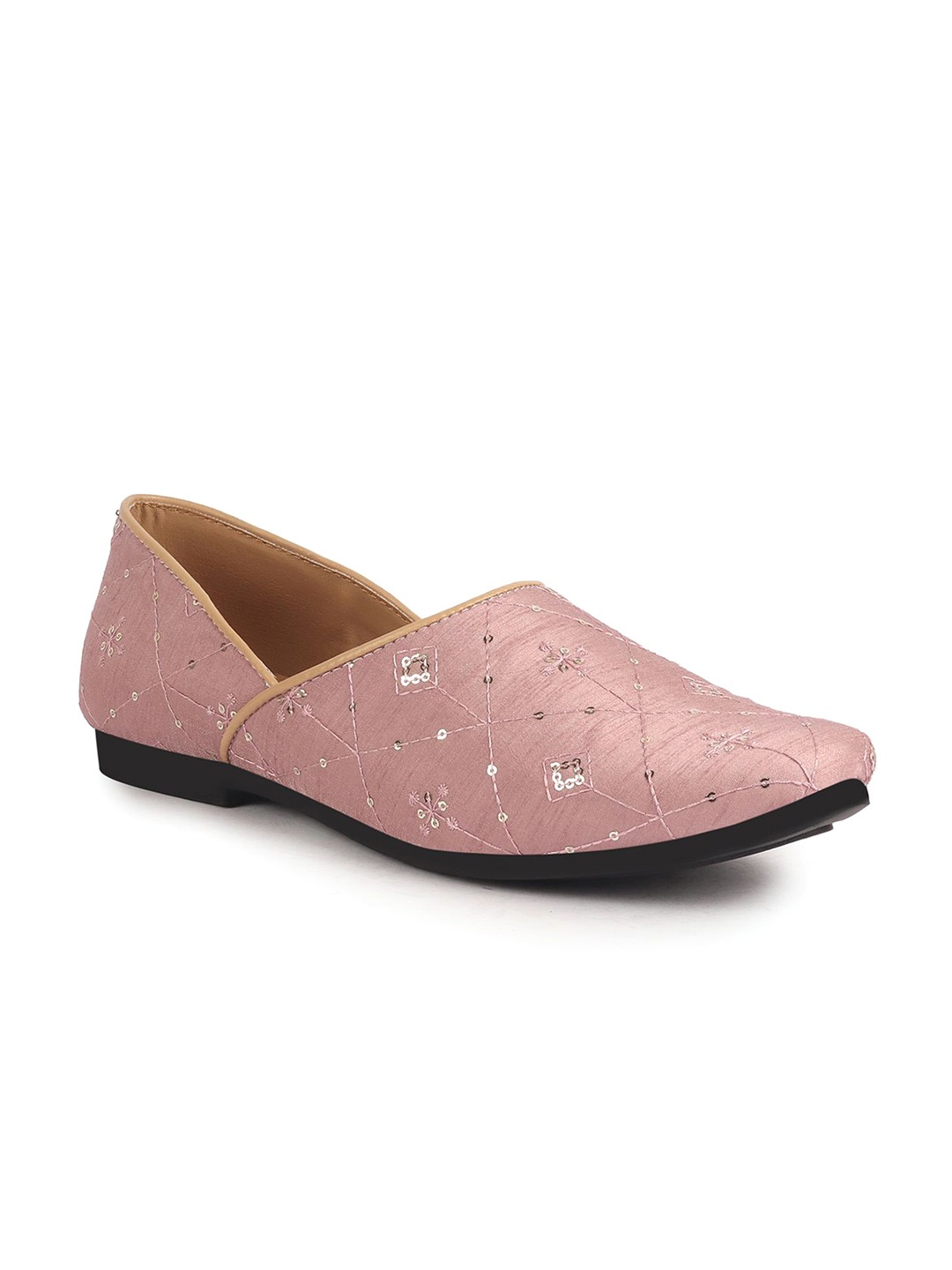 

FAUSTO Men Printed Mojaris, Pink