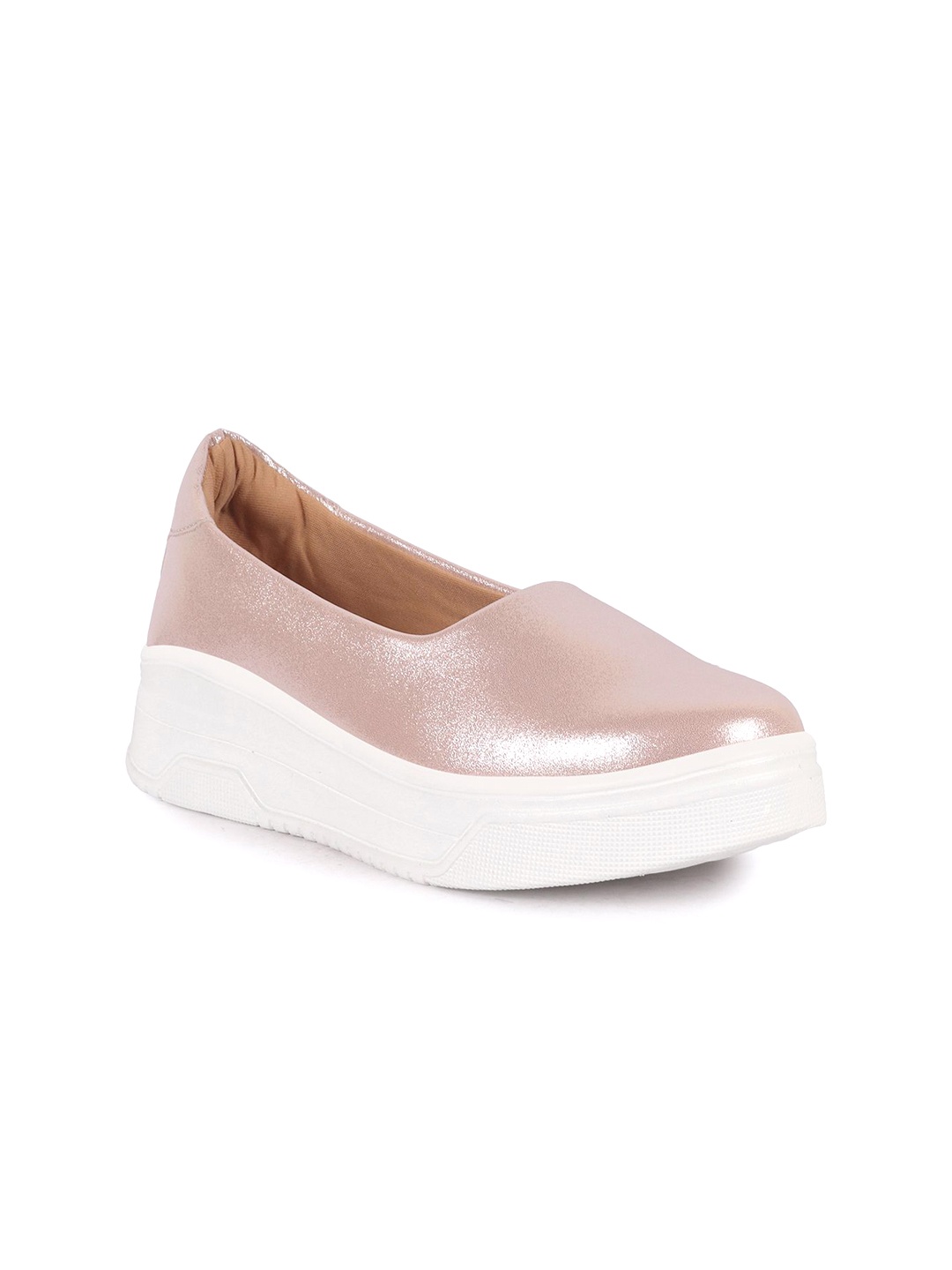

FAUSTO Women Striped PU Slip-On Sneakers, Pink