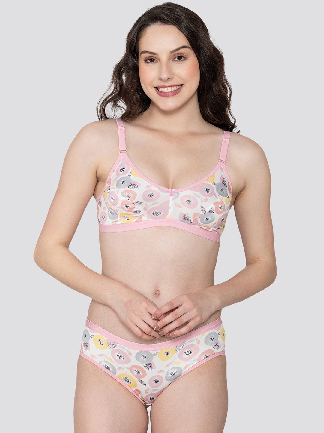 

K LINGERIE Samara Everyday Printed Lingerie Set, Pink