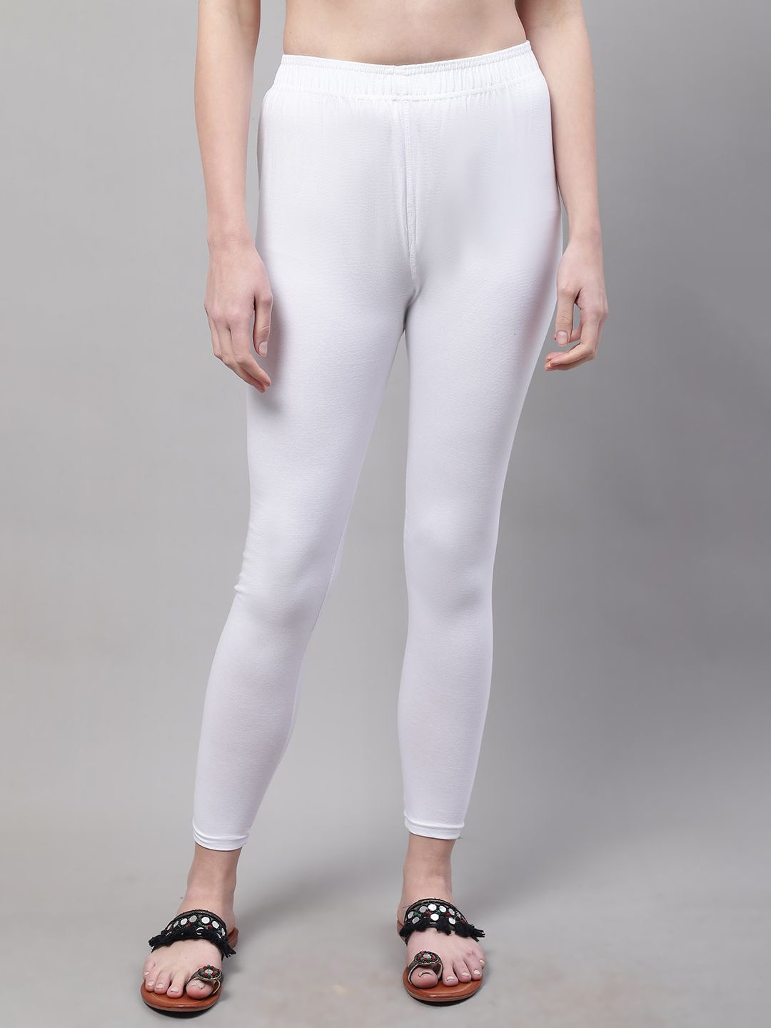 

Valles365 by S.C. Women Cotton Lycra Plus Leggings, White