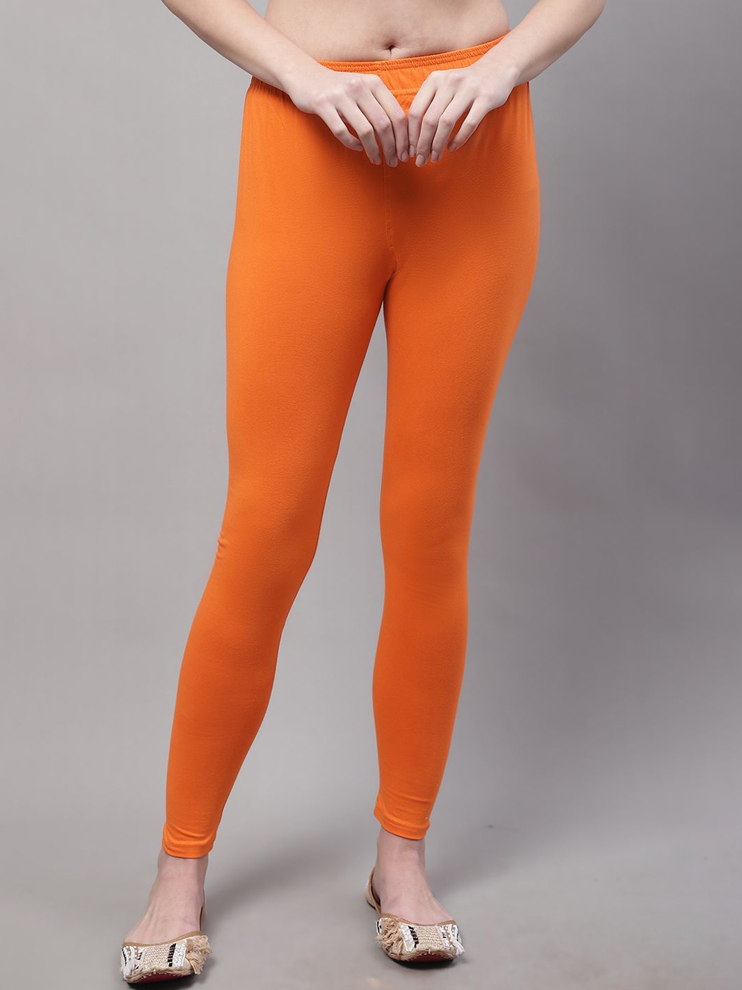 

Valles365 by S.C. Women Cotton Mid-Rise Ankle-Length Leggings, Orange