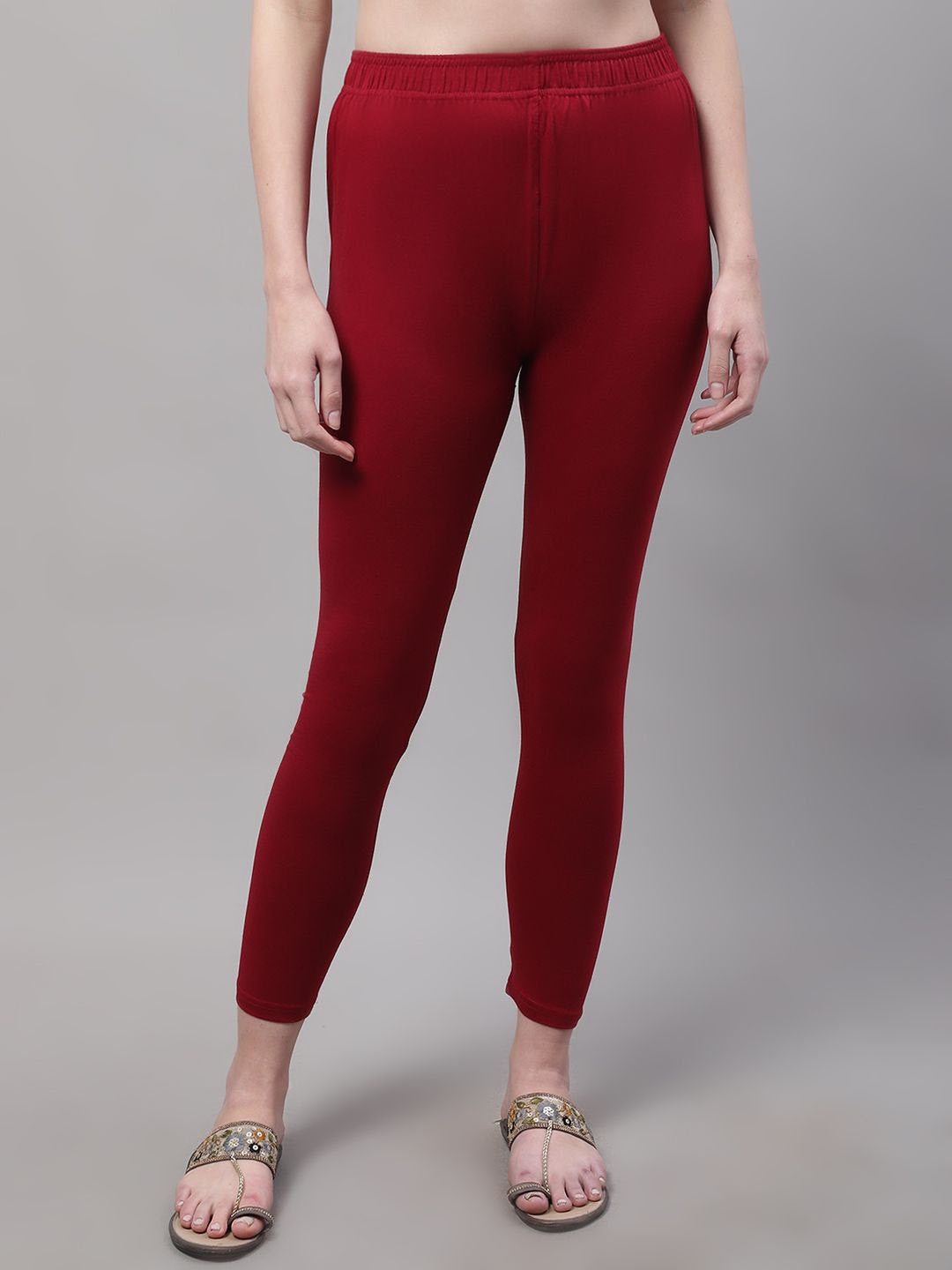 

Valles365 by S.C. Women Cotton Ankle Length Leggings, Maroon