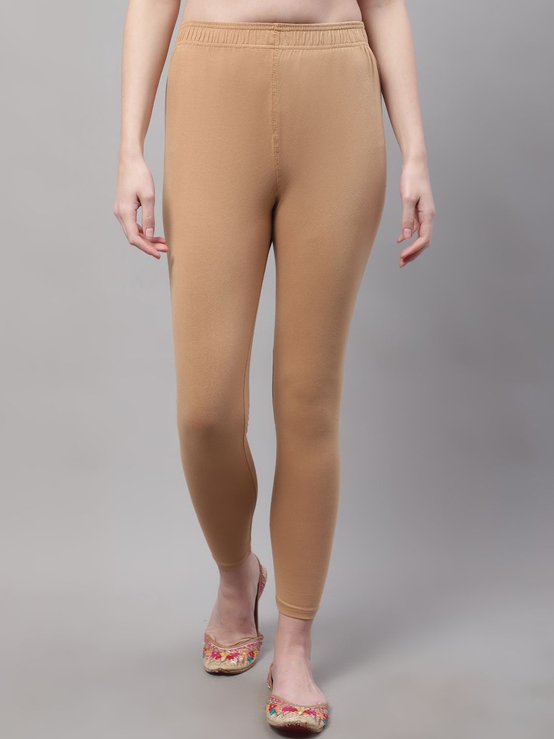 

Valles365 by S.C. Women Cotton Lycra Plus Leggings, Beige
