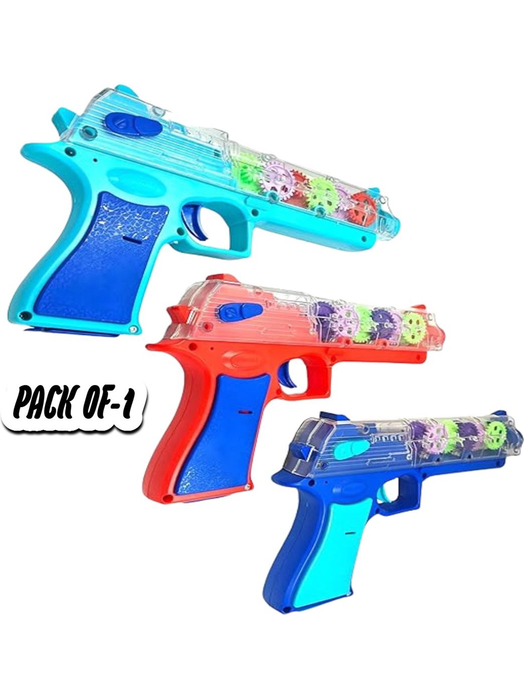 

AKTOON TOYS Kids Gun With Flashing LED Lights, Blue