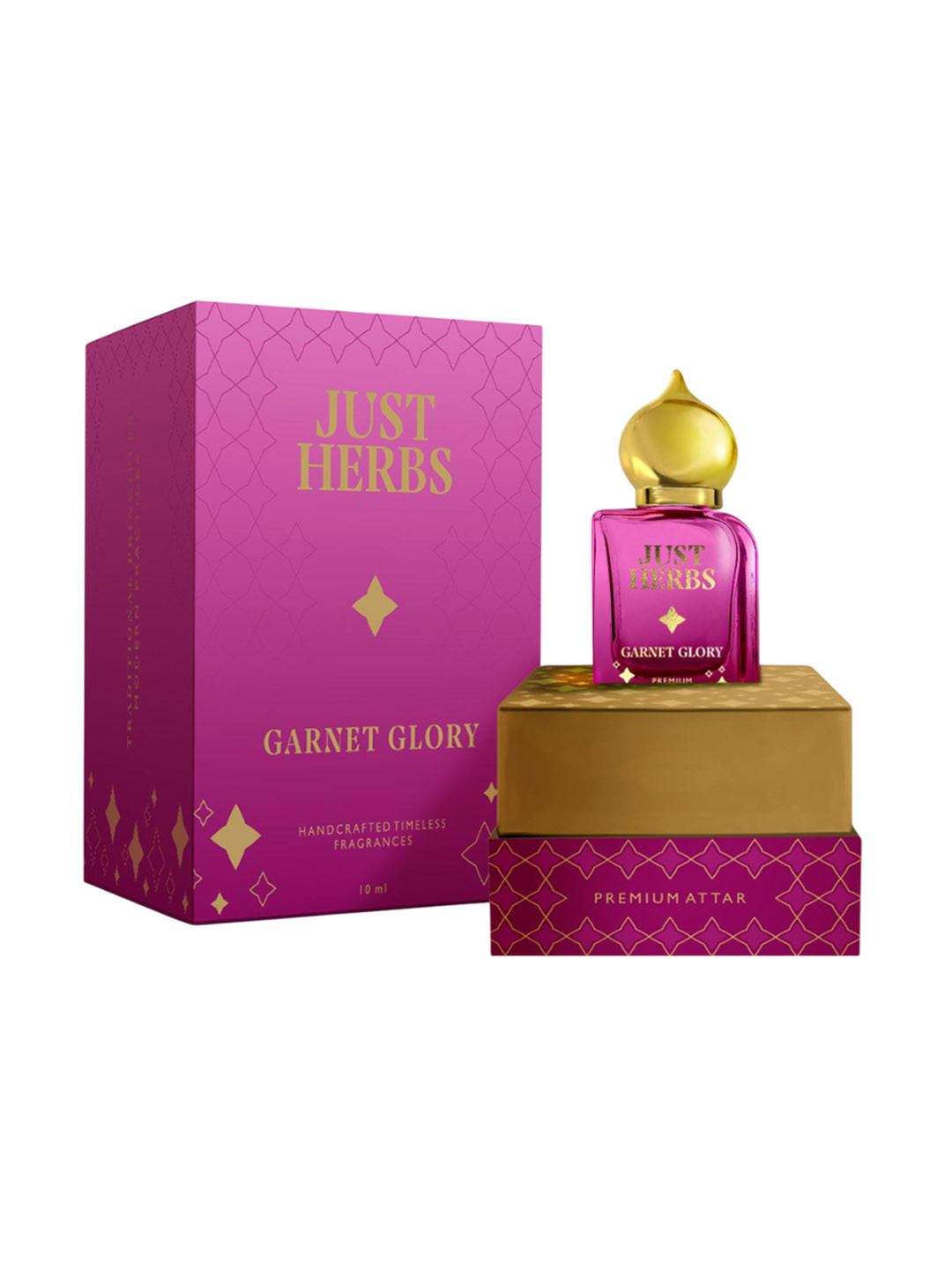 

Just Herbs Garnet Glory Premium Non Alcoholic Attar - 10 ml (Sandalwood), Transparent